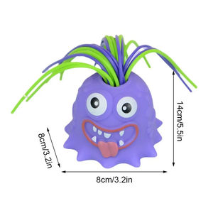 Drôle petit monstre jaune PU Silicone cuisine jouet cheveux tirant shrilling serrant décompression effets enfants fête jouer - Product Image 1