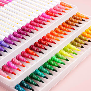 Ensemble de marqueurs de coloriage à double pointe |   Marqueurs à pointe fine et pointe pinceau, non toxiques, à séchage rapide, à base d'eau, pour enfants, artistes, bois, roche, toile - Product Image 2