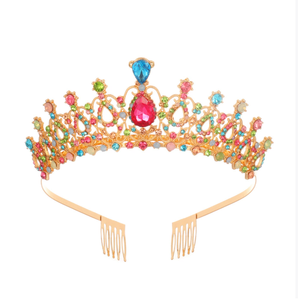 หวีพลอยเทียมสำหรับผู้ใหญ่ที่สวมศีรษะมงกุฎคริสตัลสีขาวสง่างาม - Product Image 3