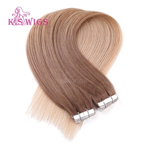 KSWIGS เทปต่อผมขายดี ขนาด 12-28 นิ้ว ผมแท้แบบ Double Drawn หนาปลายตรงธรรมชาติ - Product Image 5