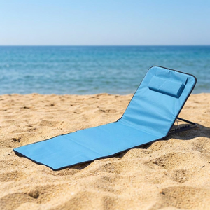 Tumbona <span class=keywords><strong>de</strong></span> playa plegable <span class=keywords><strong>de</strong></span> tela Oxford 600D con respaldo alto ajustable, estilo silla, portátil, para sentarse o reclinarse, doble uso, para tomar el sol - Product Image 1