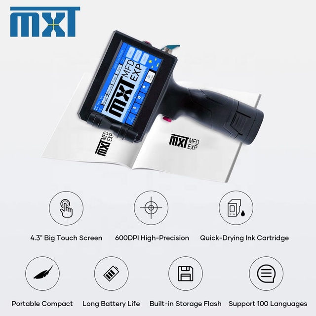 High Precision TIJ Handheld Inkjet Printer Small Character Coding Machine for Electronics Parts Labels