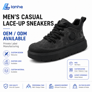 Sneakers da Uomo alla Moda con Tomaia Alta, Scarpe Sportive Traspiranti in Mesh, Morbide Scarpe da Ginnastica in PU con Lacci per Camminata e Corsa, OEM ODM - Product Image 1