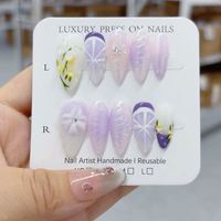 Ongles en amande européens et américains 3D sculptés en trois dimensions, style « Hot Girl », faits à la main, à porter