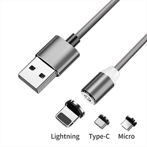 3 en <span class=keywords><strong>1</strong></span> USB magnético de <span class=keywords><strong>1</strong></span> M o 2M <span class=keywords><strong>Cable</strong></span> de carga USB de teléfono para iOS micro tipo C de Nylon del cargador del teléfono celular - Product Image 3