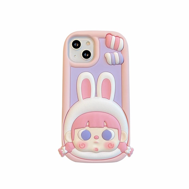 2023 Candy Bunny Girl Tpu Silicone Shockproof Phone Case With Cartoon Style for Iphone 11 12 13 14 Pro Pro Max
