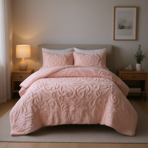 Ensemble de couette en coton chenille à motifs tuftés en 3 pièces, literie douce et confortable pour la maison - Product Image 2