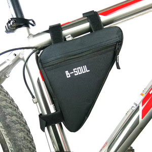 Bolsa triangular para manillar delantero de bicicleta, bolsa de almacenamiento portátil de nailon con cierre de cremallera de pequeña capacidad y correa desmontable - Product Image 4