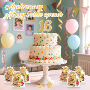 Décapsuleur en or pour cadeaux de mariage, porte-clés, ouvre-bouteille, Souvenirs d'anniversaire pour invités, cadeaux de fête - Product Image 4