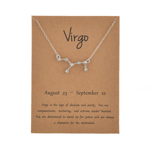 Collane con Ciondolo dei 12 Segni Zodiacali, Gioielli, Collana Choker, Collana con Charm Zodiacale, Regali di Compleanno, Acquario, Pesci, Leone, Vergine - Product Image 6