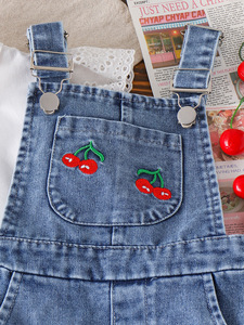 Camicia bianca e pantaloncini estivi per bambina, completo in due pezzi, ricamato, elegante set di abbigliamento per bambini 1-6 anni - Product Image 6