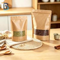 Sac en papier kraft Lebei avec fermeture éclair pour l'emballage d'aliments, de collations, de noix, de thé, haute barrière anti-humidité, pochette autoportante avec fermeture éclair