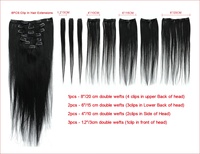 Extensions de cheveux chinois vierges Remy lisses à clipser, 20'' 22'', lot de 8 pièces, haute qualité, pour femmes blanches, vente en gros