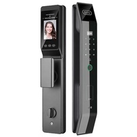 Serrure de porte entièrement automatique avec reconnaissance faciale, empreinte digitale, mot de passe, carte-clé, télécommande par téléphone portable, visiophone et antivol