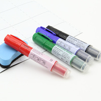 Marqueurs effaçables à sec écologiques et rechargeables, faible odeur, stylo pour tableau blanc effaçable, lot de 4 couleurs avec pointe moyenne pour l'éducation