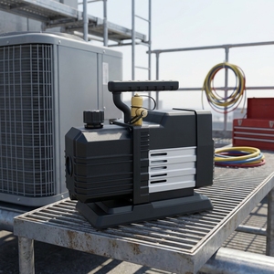 ปั๊มสุญญากาศแบบพกพาไร้สาย 20V 9AH มอเตอร์ไร้แปรงถ่าน สองระดับ 5CFM 7CFM สำหรับสารทำความเย็น ได้รับการรับรองมาตรฐาน OEM CE สำหรับ HVAC R32 R1234YF - Product Image 3