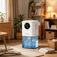 Déshumidificateur réfrigérant haute capacité avec compresseur et écran tactile, 9,9 pintes/24h, résout les problèmes de séchage des vêtements et de l'humidité