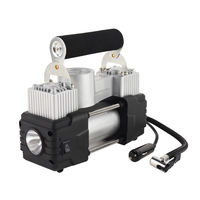 Pompe à air portable légère 12V à double chambre avec lumière LED, facile à utiliser pour les pneus de voiture, les bouées de natation, les matelas pneumatiques - pour la maison et les voyages