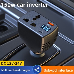 Inversor de Corriente para Auto con Pantalla Digital Inteligente de 150W, Encendedor de Cigarrillos, Puertos USB+Tipo-C, Cargador Rápido para Teléfono Móvil OLIVER - Product Image 4