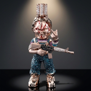 Colgante de moissanita personalizado de la mejor calidad al por mayor, diseño de pistola y cohete, brillante y lujoso, chapado en rodio, para hombre, ideal para fiestas. - Product Image 2
