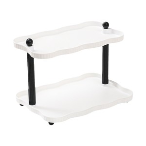 Desktop Double-layer Non-folding Standing <b>Storage</b> <b>Rack</b> Plastic Cosmetic <b>Rack</b> for Student Dormitory Office Table - Product Image 1