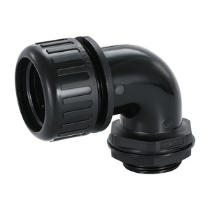 Qg Right Angle Corrugated Pipe Waterproof Joint 1/2 In PVC Threaded Connector For Nylon Hose Water Application - Product Image 2