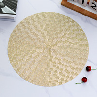 Set de table rond tissé européen de 38 cm, luxueux et tendance, en PVC ajouré