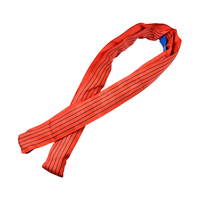 Rouge 5T x 1.5M S.F. Élingue de levage ronde en polyester 7:1 robuste