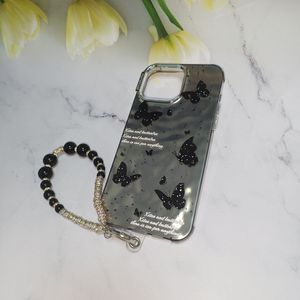 Custodia per Telefono <span class=keywords><strong>con</strong></span> Farfalla 3D Glitterata e Strass per <span class=keywords><strong>iPhone</strong></span> 16 15 14 13 12 <span class=keywords><strong>11</strong></span> Pro Max <span class=keywords><strong>con</strong></span> Braccialetto, <span class=keywords><strong>Cover</strong></span> Protettiva <span class=keywords><strong>Nera</strong></span> - Product Image 1