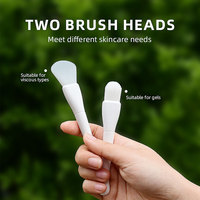2Pcs Brosse de massage portable Brosse de nettoyage du visage en silicone Brosse multifonctionnelle pour masque crème Cosmétique