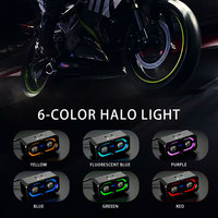 Phare avant de moto haute luminosité J3S-X 120W, lumière blanche, étanche IPX8, éclairage auxiliaire anti-angle mort, halo 6 couleurs