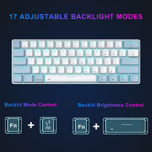 Çift modlu taşınabilir kablolu led arkadan aydınlatmalı gamer 60% mekanik klavye _ _ _ _ _ _ _ _ _ _ _ _ _ _ _ _ _ _ _ _ tuşları mini kablosuz oyun klavyesi - Product Image 4