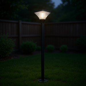 Lampadaire LED en aluminium noir de 15 pouces, fonction minuterie à intensité variable, résistant aux intempéries, éclairage de jardin, 1 pièce - Product Image 2