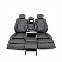 Kursi Mobil VIP Recliner Elektrik Kulit Asli Premium untuk SUV, Kenyamanan Mewah