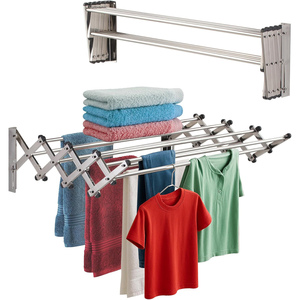 Séchoir à linge mural pliable en aluminium de 6,5 m à trois niveaux, sans rouille, pour salle de bain, utilisation intérieure/extérieure - Product Image 1