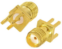 Conector SMA de Latón Chapado en Oro, Conector Coaxial RF SMA-KE Hembra, Conector de Montaje en Borde de PCB, Adaptador de Soldadura