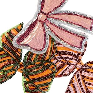 Hot Selling Medium Size Iron on Trendy Brand <b>T</b>-<b>Shirt</b> Clothing Accessories <b>Sequin</b> Embroidery Bowknot Patches - Product Image 4