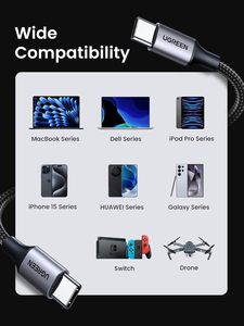 UGREEN Cable USB C a USB C Cable cargador tipo C de 100W PD carga rápida 5A 480Mbps Cable TPE chaqueta para Samsung iPad Macbook - Product Image 6