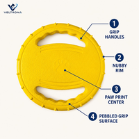 Disque de jeu durable pour chien avec rebord texturé et poignées – Idéal pour l'entraînement et les exercices en extérieur
