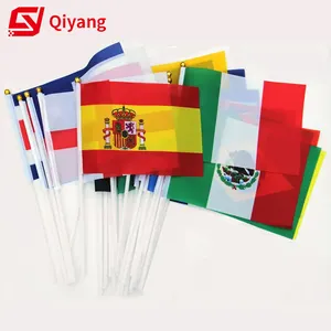 Custom Mini Flags 100% Polyester Printed for Event Any Design Any Logo Hand Held Flags