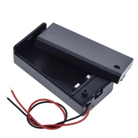 Boîtier de batterie 9V noir - Module T1389 6F22, support haute capacité, vente chaude avec interrupteur et couvercle, fils de connexion pour recharge de batterie