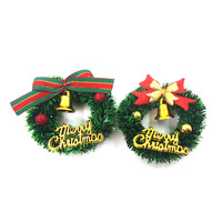 Mini couronne de Noël 2026 avec nœud et clochette, accessoires miniatures pour maison de poupée