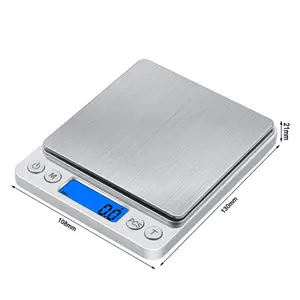 Báscula digital de bolsillo para salón de belleza, peso nominal de 1kg, 2kg, 3kg y precisión de 0,1g