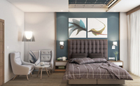 Meubles de chambre à coucher contemporains en panneaux de bois de luxe avec tailles personnalisées et service d'installation pour les hôtels 5 étoiles