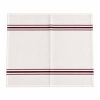 Serviette de table bistrot 100% polyester, bordure rayée bordeaux classique, pour hôtel, restaurant, café, taille personnalisée