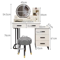 Coiffeuse moderne et élégante avec lumières LED et miroirs Coiffeuse de bureau étendue avec pieds dorés pour filles