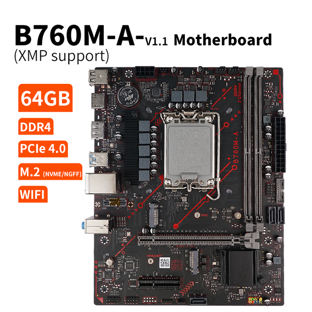 High Performance B760 PC Mainboard Dual Channel DDR4 Core I9 I7 I5 I3 12th 13th Pentium LGA 1700 Pin ATX LGA1700 Motherboard
