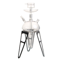 Ensemble Chicha Narguilé Moderne en Verre Style UFO avec Grand Support Trépied Métallique 540mm 600mm pour Salon, Bar, Fête