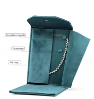 Pochette de voyage pliable en velours pour bijoux, organiseur de rangement pour colliers, bagues et boucles d'oreilles