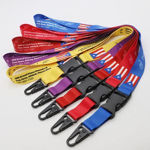 Custom Sublimation Printed Polyester Souvenir Keychain Lanyards Detachable Plastic Buckle Eagle Hook ID Card Holder Lanyard - Product Image 1